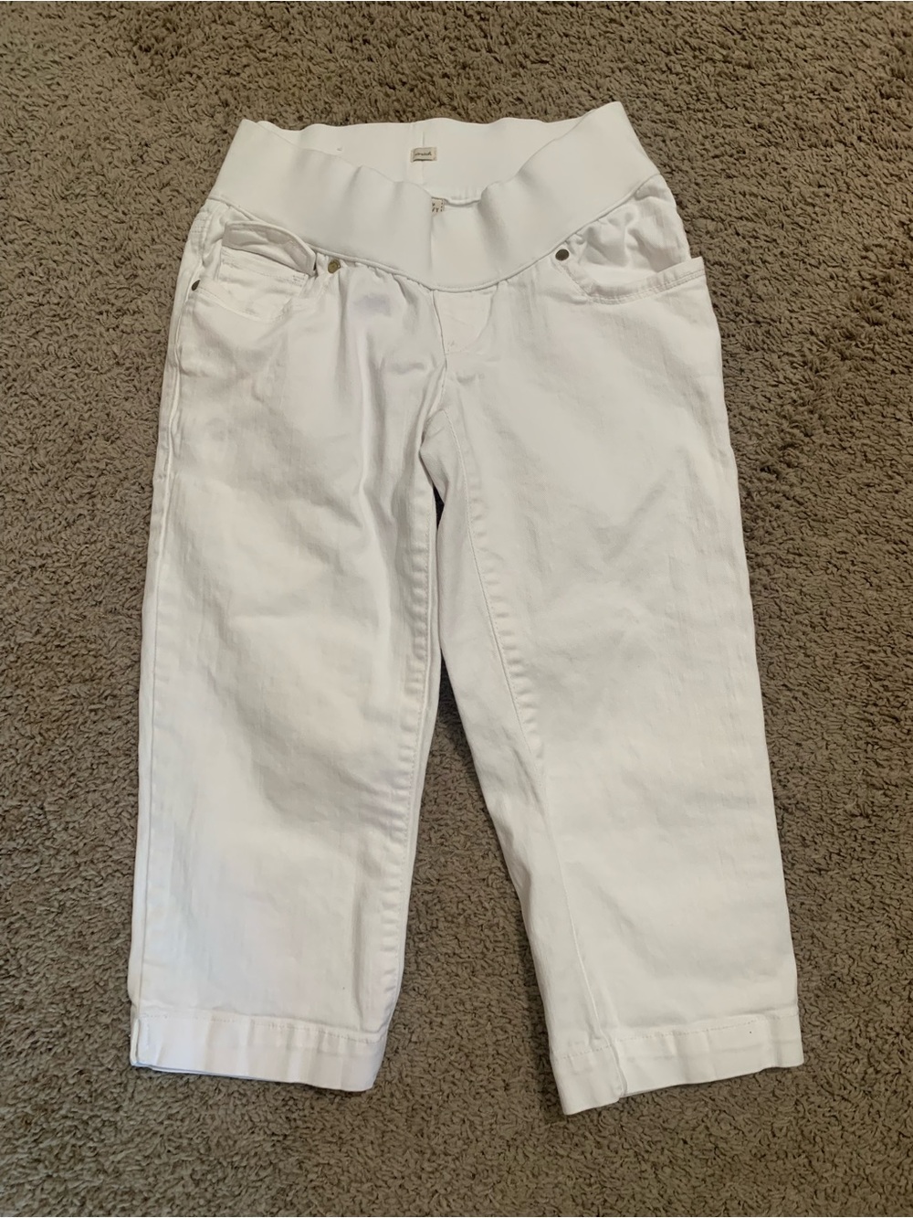 Old Navy Maternity White Denim Jean Capris XS